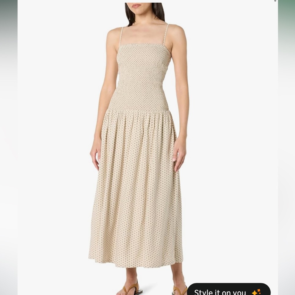 NWT The Drop Womens Florencia Smocked Bodice Linen Maxi Dress (XL)